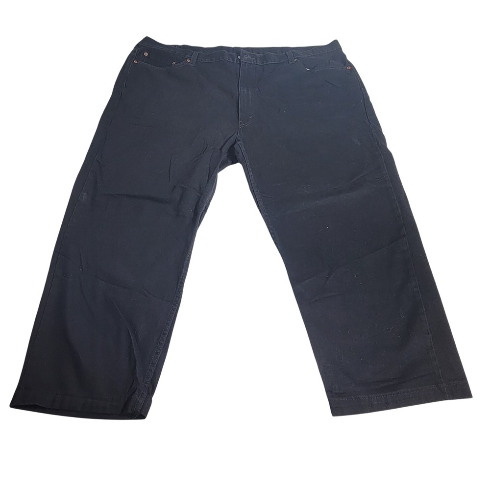Levis 502 Regular Taper Mens Black Denim Jeans 48x28 WaterLess